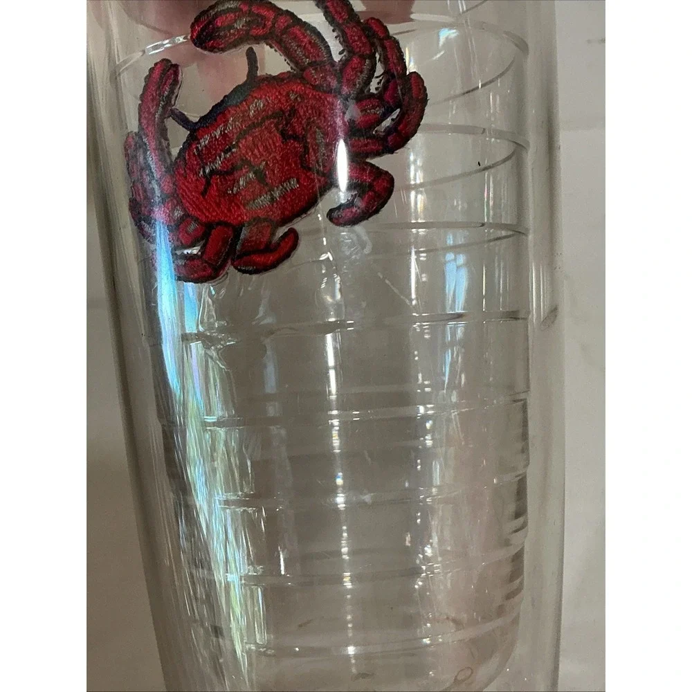 Tervis 16 oz Tumblers Lot of 5 Embroidered Red Crab Insulated Beach Lakehouse
